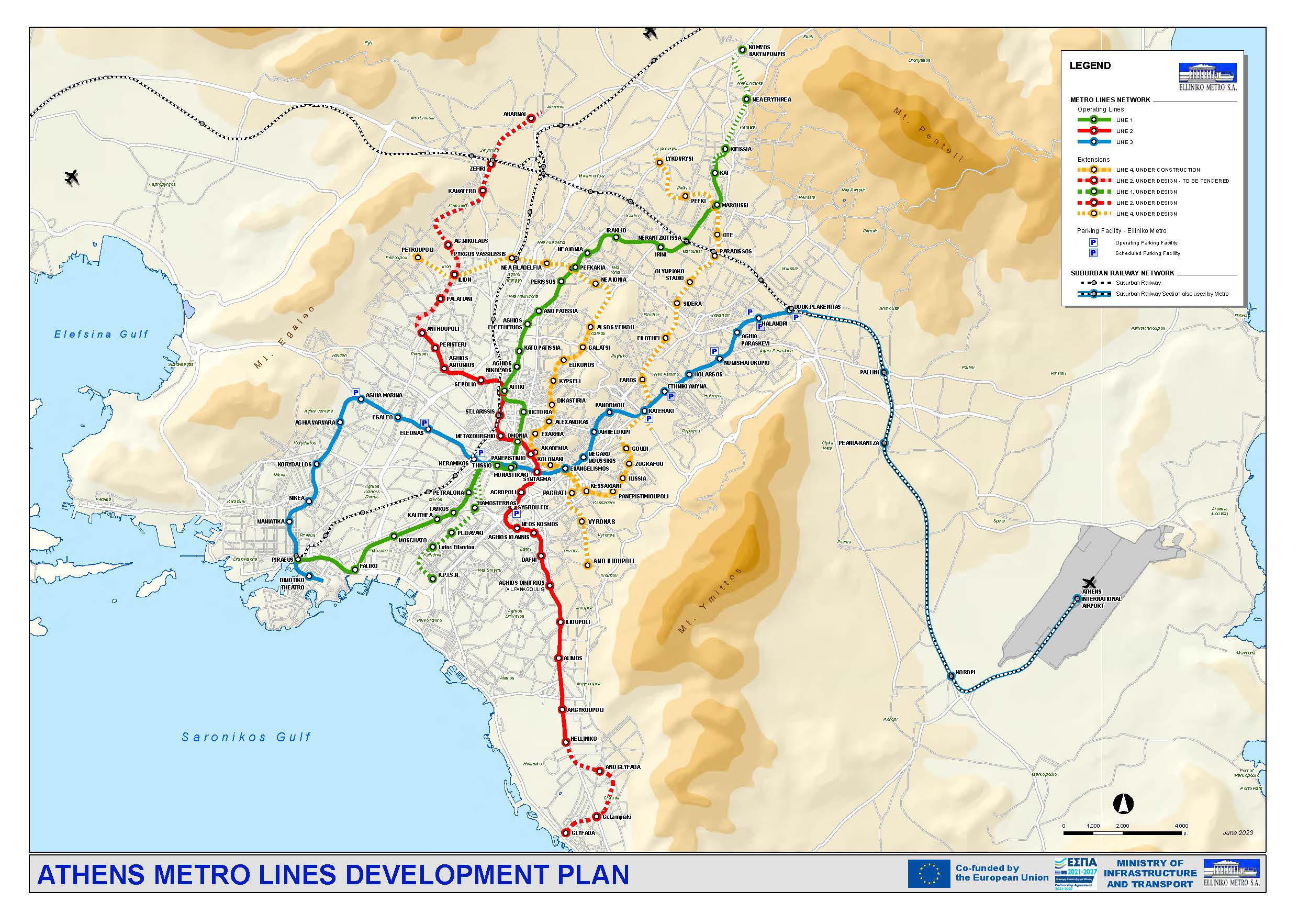 Athens Metro lines development plan